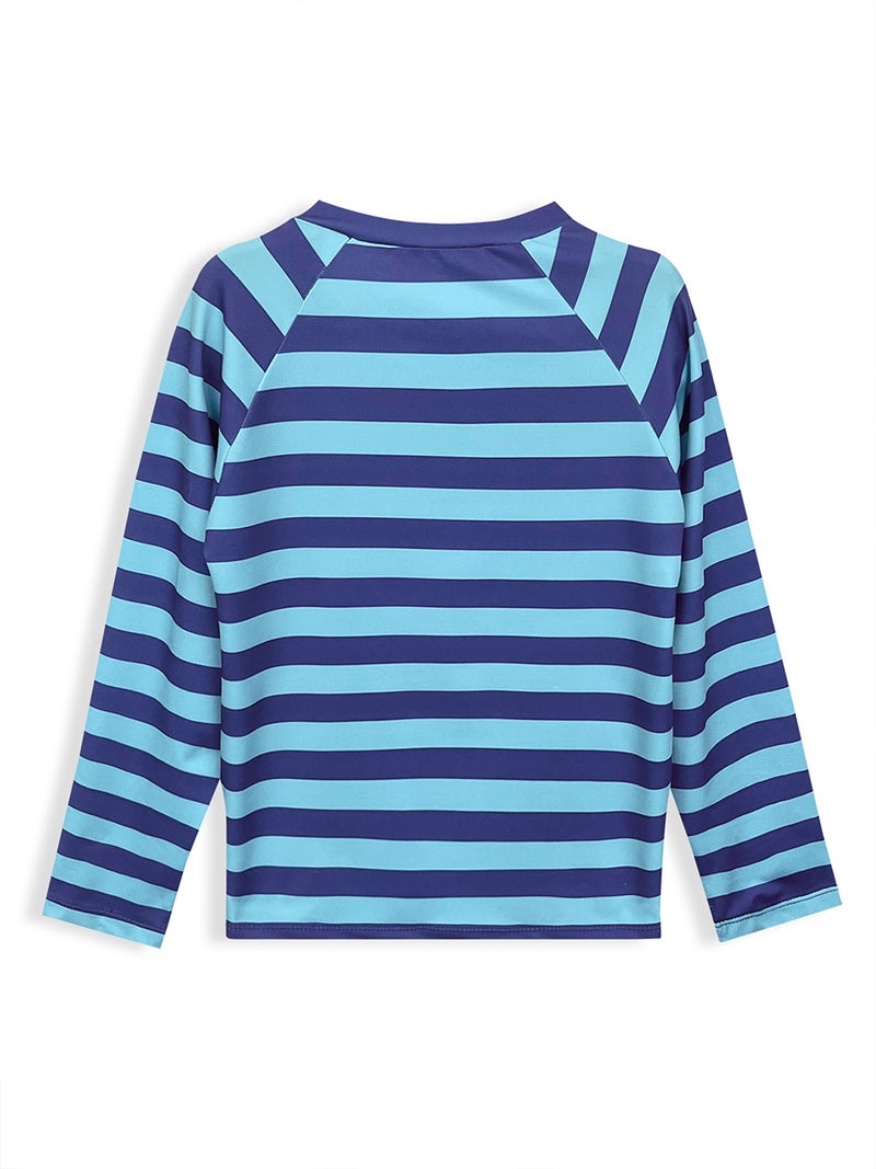 Denokids Striped Boy UVP+50 Sun Protection Swimsuit Top - Image 3